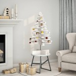 vidaXL Brad de Crăciun decorativ, alb, 100 cm, lemn de pin masiv vidaXL Brad de Crăciun decorativ, alb, 100 cm, lemn de pin masiv