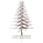 vidaXL Brad de Crăciun decorativ, alb, 100 cm, lemn de pin masiv vidaXL Brad de Crăciun decorativ, alb, 100 cm, lemn de pin masiv