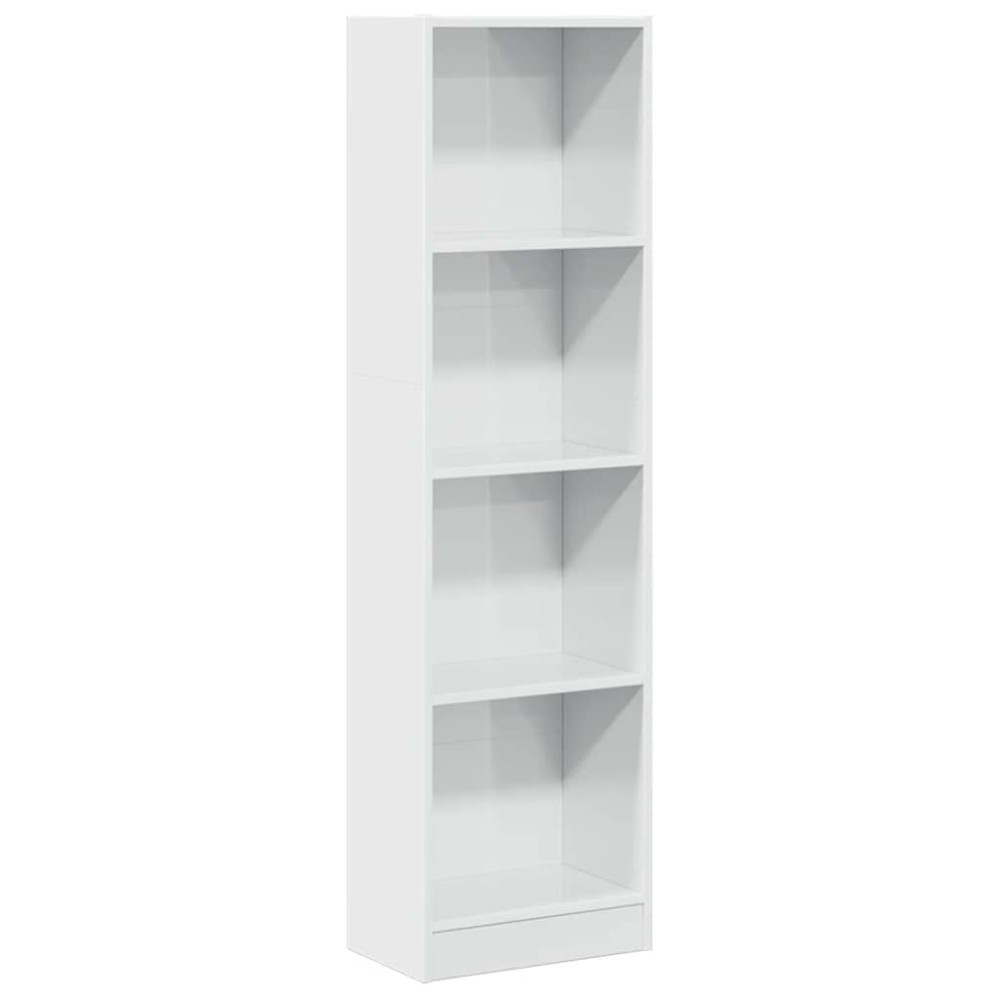 vidaXL Bibliotecă, alb extralucios, 40x24x143 cm, lemn prelucrat