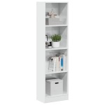 vidaXL Bibliotecă, alb extralucios, 40x24x143 cm, lemn prelucrat vidaXL Bibliotecă, alb extralucios, 40x24x143 cm, lemn prelucrat