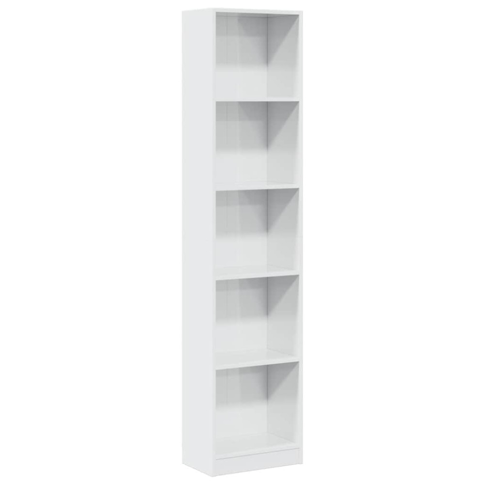 vidaXL Bibliotecă, alb extralucios, 40x24x176 cm, lemn prelucrat
