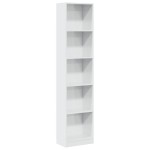 vidaXL Bibliotecă, alb extralucios, 40x24x176 cm, lemn prelucrat vidaXL Bibliotecă, alb extralucios, 40x24x176 cm, lemn prelucrat