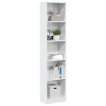 vidaXL Bibliotecă, alb extralucios, 40x24x176 cm, lemn prelucrat vidaXL Bibliotecă, alb extralucios, 40x24x176 cm, lemn prelucrat