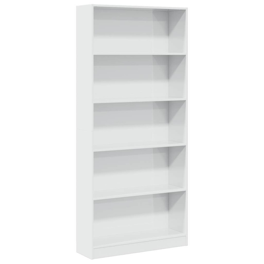vidaXL Bibliotecă, alb extralucios, 80x24x176 cm, lemn prelucrat