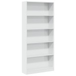 vidaXL Bibliotecă, alb extralucios, 80x24x176 cm, lemn prelucrat vidaXL Bibliotecă, alb extralucios, 80x24x176 cm, lemn prelucrat