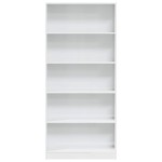 vidaXL Bibliotecă, alb extralucios, 80x24x176 cm, lemn prelucrat vidaXL Bibliotecă, alb extralucios, 80x24x176 cm, lemn prelucrat
