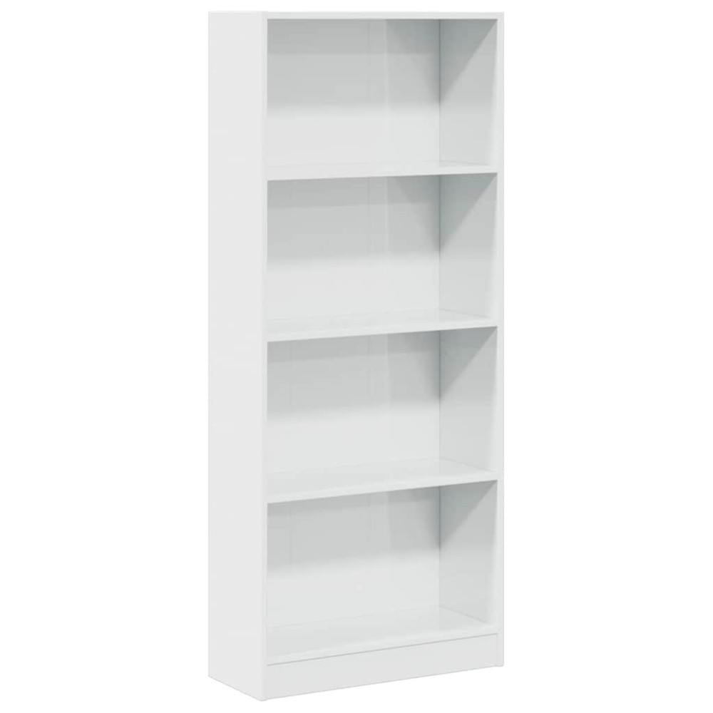 vidaXL Bibliotecă, alb extralucios, 60x24x143 cm, lemn prelucrat