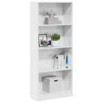 vidaXL Bibliotecă, alb extralucios, 60x24x143 cm, lemn prelucrat vidaXL Bibliotecă, alb extralucios, 60x24x143 cm, lemn prelucrat