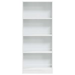vidaXL Bibliotecă, alb extralucios, 60x24x143 cm, lemn prelucrat vidaXL Bibliotecă, alb extralucios, 60x24x143 cm, lemn prelucrat