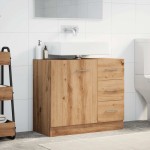 vidaXL Dulap chiuvetă, stejar artizanal, 63x30x54 cm, lemn prelucrat
