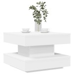 vidaXL Măsuță cafea rotativă 360 grade, alb 50x50x34,5 cm vidaXL Măsuță cafea rotativă 360 grade, alb 50x50x34,5 cm