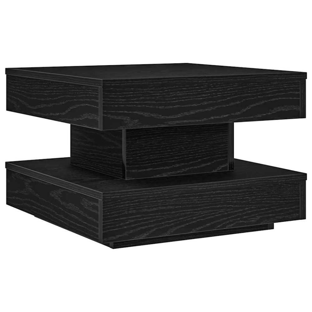 vidaXL Măsuță cafea rotativă 360 grade, negru 50x50x34,5 cm