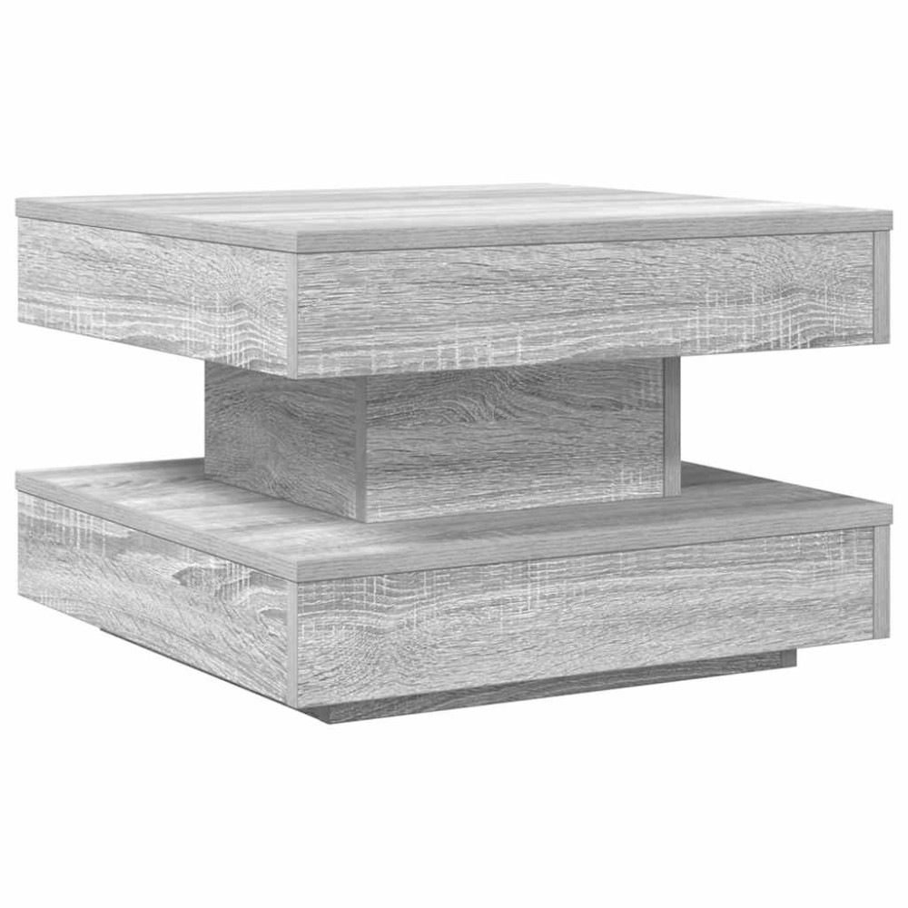vidaXL Măsuță cafea rotativă 360 grade, sonoma gri 50x50x34,5 cm