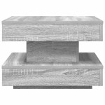 vidaXL Măsuță cafea rotativă 360 grade, sonoma gri 50x50x34,5 cm vidaXL Măsuță cafea rotativă 360 grade, sonoma gri 50x50x34,5 cm