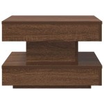vidaXL Măsuță cafea rotativă 360 grade, stejar maro 50x50x34,5 cm vidaXL Măsuță cafea rotativă 360 grade, stejar maro 50x50x34,5 cm