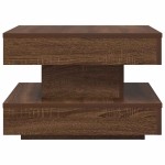 vidaXL Măsuță cafea rotativă 360 grade, stejar maro 50x50x34,5 cm vidaXL Măsuță cafea rotativă 360 grade, stejar maro 50x50x34,5 cm