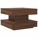 vidaXL Măsuță cafea rotativă 360 grade, stejar maro 50x50x34,5 cm vidaXL Măsuță cafea rotativă 360 grade, stejar maro 50x50x34,5 cm