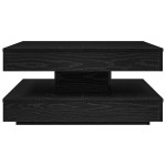 vidaXL Măsuță cafea rotativă 360 grade, negru 70x70x34,5 cm