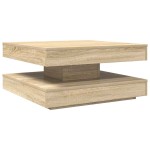 vidaXL Măsuță cafea rotativă 360 grade, stejar sonoma 70x70x34,5 cm