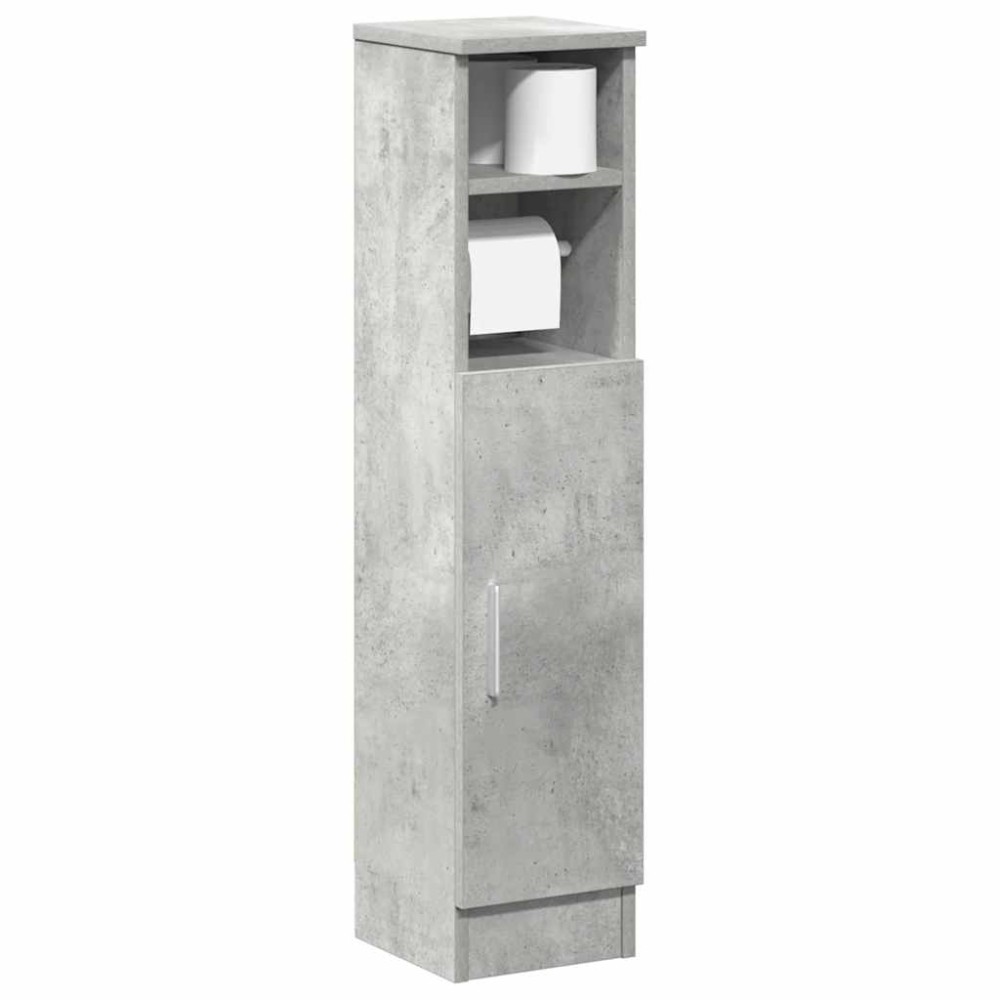 vidaXL Dulap de baie cu suport role, gri beton, 20,5x22x90 cm