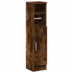 vidaXL Dulap de baie cu suport role, stejar fumuriu, 20,5x22x90 cm