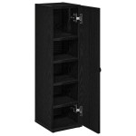 vidaXL Dulap de baie cu suport role, negru, 20,5x22x72 cm vidaXL Dulap de baie cu suport role, negru, 20,5x22x72 cm