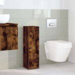 vidaXL Dulap de baie cu suport role, stejar fumuriu, 20,5x22x72 cm