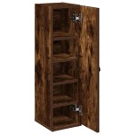 vidaXL Dulap de baie cu suport role, stejar fumuriu, 20,5x22x72 cm