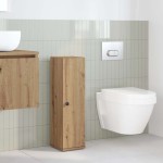 vidaXL Dulap de baie cu suport role, stejar artizanal, 20,5x22x72 cm vidaXL Dulap de baie cu suport role, stejar artizanal, 20,5x22x72 cm