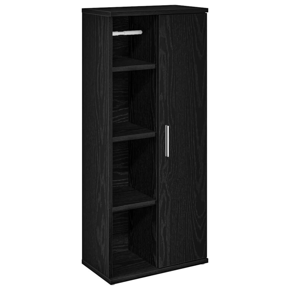 vidaXL Dulap de baie cu suport role, negru, 39x22x90 cm