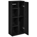 vidaXL Dulap de baie cu suport role, negru, 39x22x90 cm