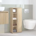 vidaXL Dulap de baie cu suport role, stejar sonoma, 39x22x90 cm vidaXL Dulap de baie cu suport role, stejar sonoma, 39x22x90 cm