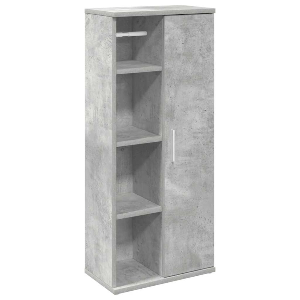 vidaXL Dulap de baie cu suport role, gri beton, 39x22x90 cm
