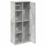 vidaXL Dulap de baie cu suport role, gri beton, 39x22x90 cm