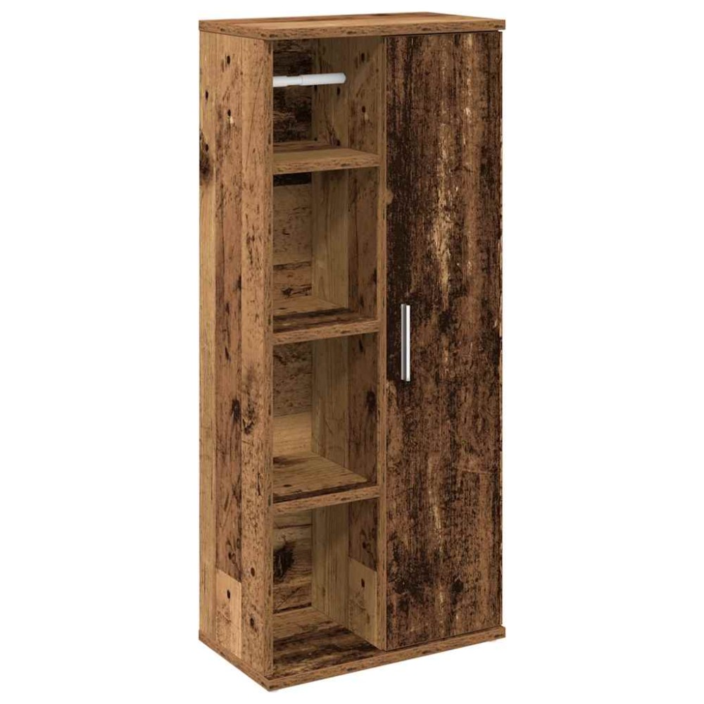 vidaXL Dulap de baie cu suport role, lemn vechi, 39x22x90 cm