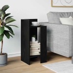 vidaXL Masă laterală cu poliță negru 25,5x27x60 cm vidaXL Masă laterală cu poliță negru 25,5x27x60 cm