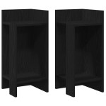 vidaXL Mese laterale 2 buc cu raft negru 25,5x27x60 cm