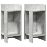 vidaXL Mese laterale 2 buc cu raft beton gri 25,5x27x60 cm