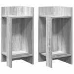 vidaXL Mese laterale 2 buc cu raft Gri Sonoma 25,5x27x60 cm
