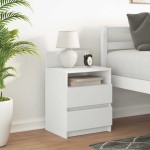 vidaXL Noptiera cu 2 sertare alb 40x33x60 cm vidaXL Noptiera cu 2 sertare alb 40x33x60 cm