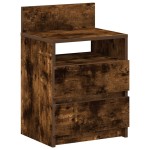 vidaXL Noptieră cu 2 sertare, stejar afumat, 40x33x60 cm vidaXL Noptieră cu 2 sertare, stejar afumat, 40x33x60 cm