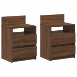 vidaXL Noptiere 2 buc cu 2 sertare Stejar maro 40x33x60 cm