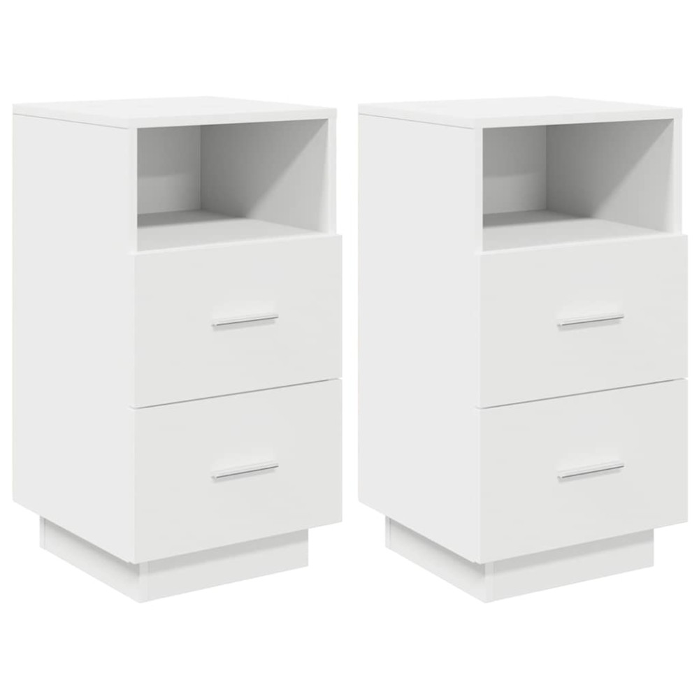 vidaXL Noptiera cu 2 sertare alb 36x36x68 cm