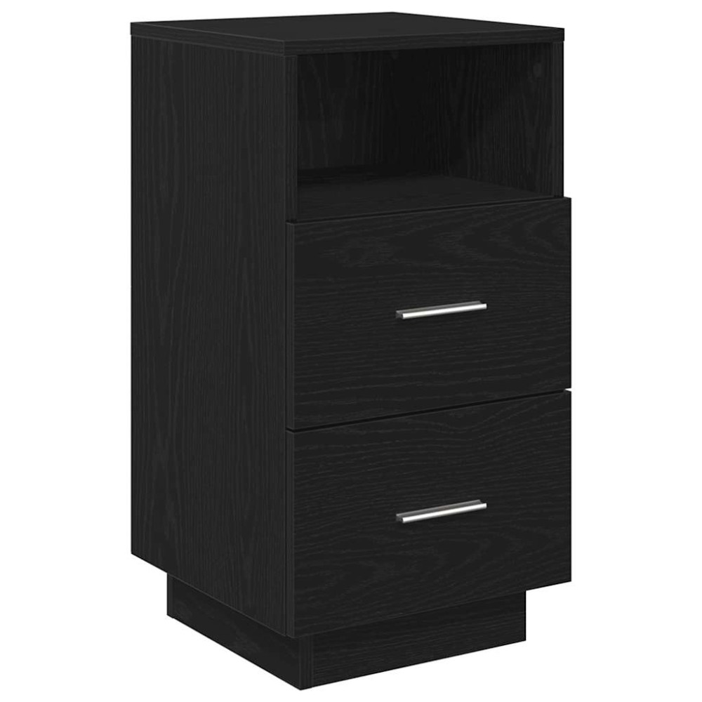 vidaXL Noptiera cu 2 sertare Negru 36x36x68 cm