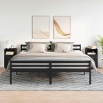 vidaXL Noptiere 2 buc cu 2 sertare Negru 36x36x68 cm