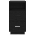 vidaXL Noptiere 2 buc cu 2 sertare Negru 36x36x68 cm