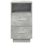 vidaXL Noptiere 2 buc cu 2 sertare Gri beton 36x36x68 cm