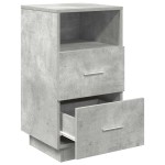 vidaXL Noptiere 2 buc cu 2 sertare Gri beton 36x36x68 cm