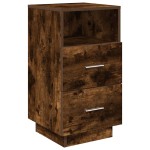vidaXL Noptiera cu 2 sertare stejar afumat 36x36x68 cm vidaXL Noptiera cu 2 sertare stejar afumat 36x36x68 cm