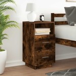 vidaXL Noptiera cu 2 sertare stejar afumat 36x36x68 cm vidaXL Noptiera cu 2 sertare stejar afumat 36x36x68 cm